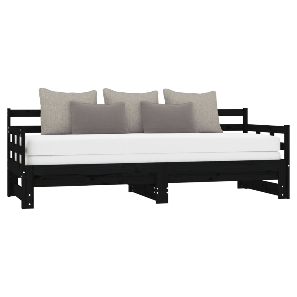 Estrutura sofá-cama de puxar pinho maciço branco 2x(90x190) cm
