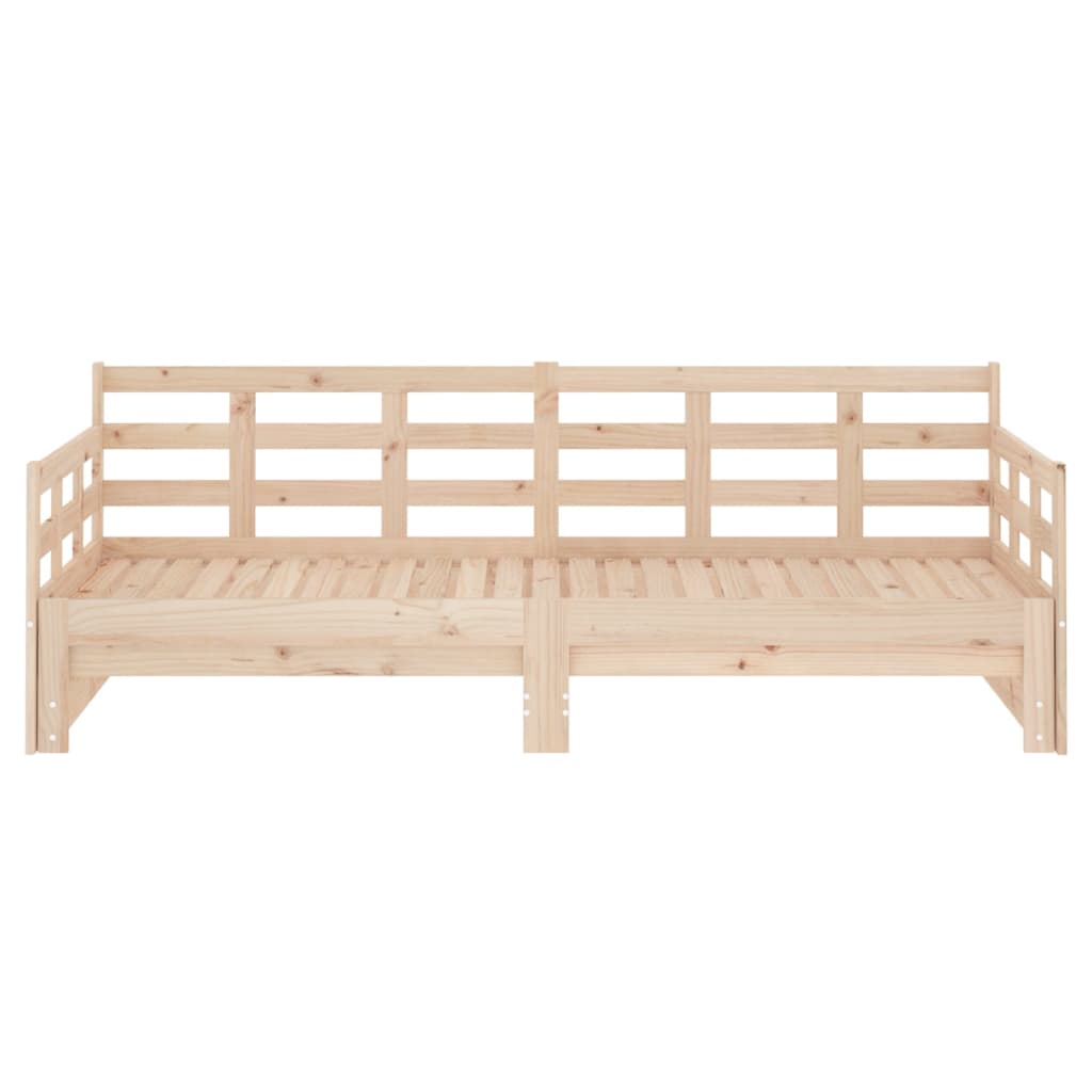 Estrutura sofá-cama de puxar pinho maciço branco 2x(90x190) cm