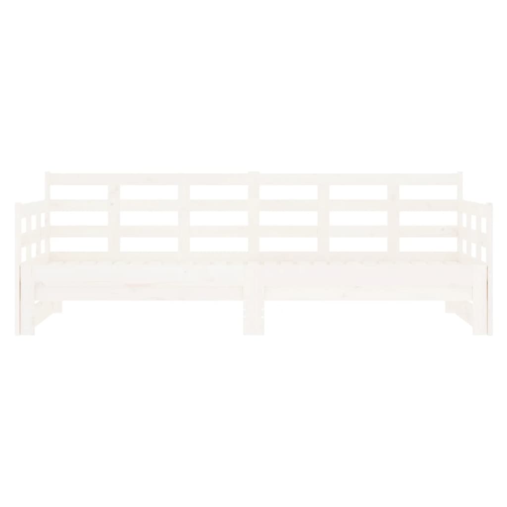 Estrutura sofá-cama de puxar pinho maciço branco 2x(90x190) cm