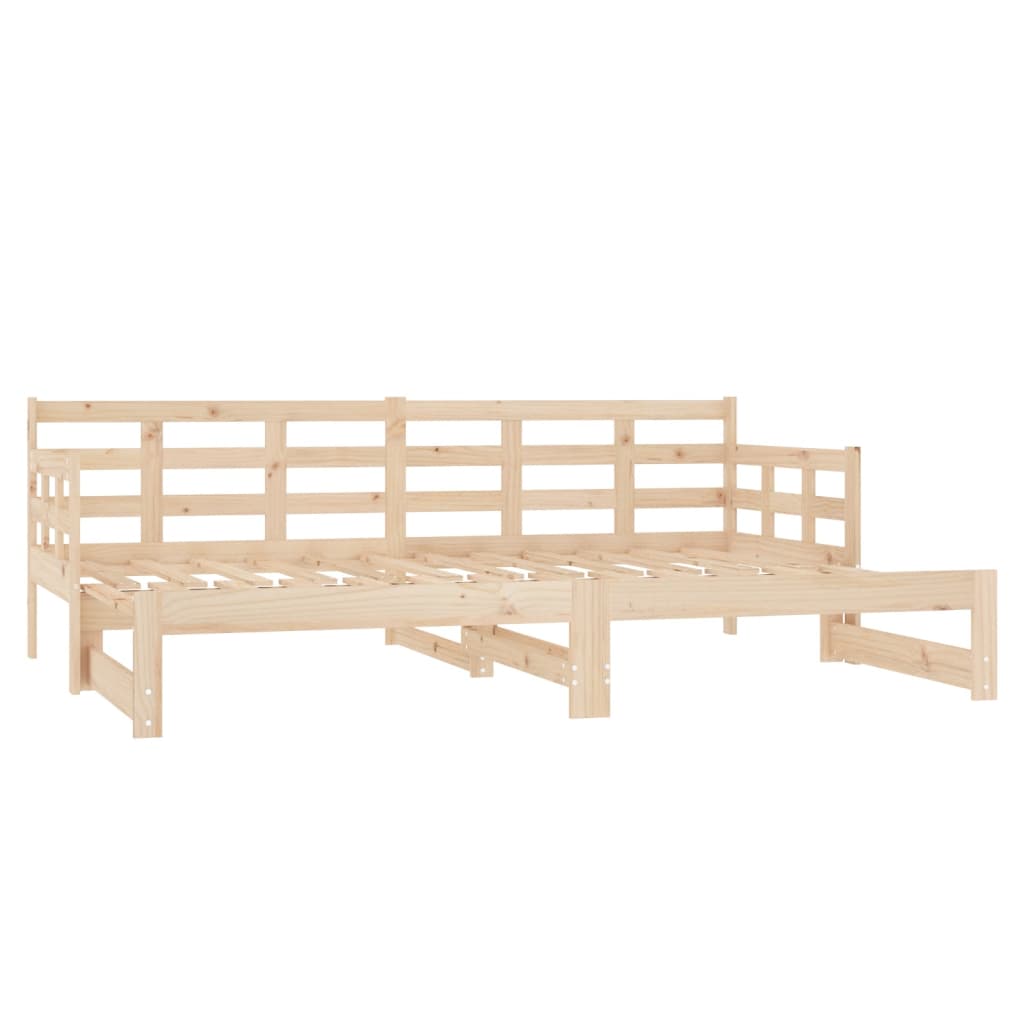 Estrutura sofá-cama de puxar pinho maciço branco 2x(90x190) cm