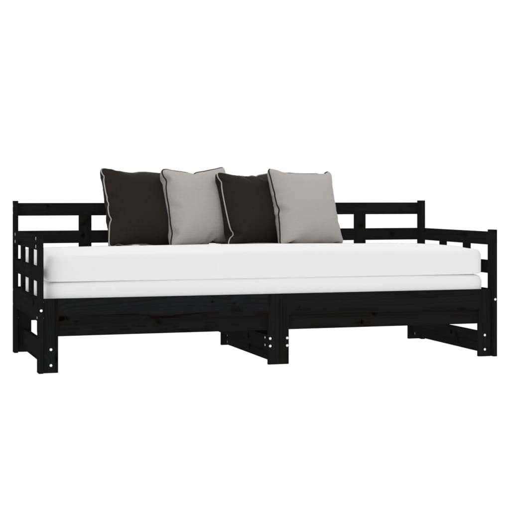 Estrutura sofá-cama de puxar pinho maciço branco 2x(90x190) cm