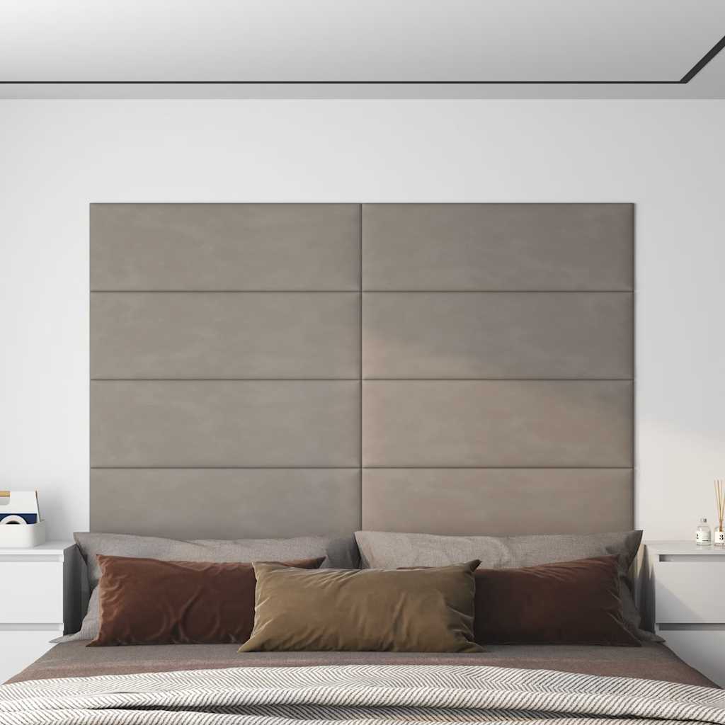 Painel de parede 12 pcs 90x30 cm veludo 3,24 m² cinza-claro