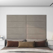Painel de parede 12 pcs 90x30 cm veludo 3,24 m² cinza-claro