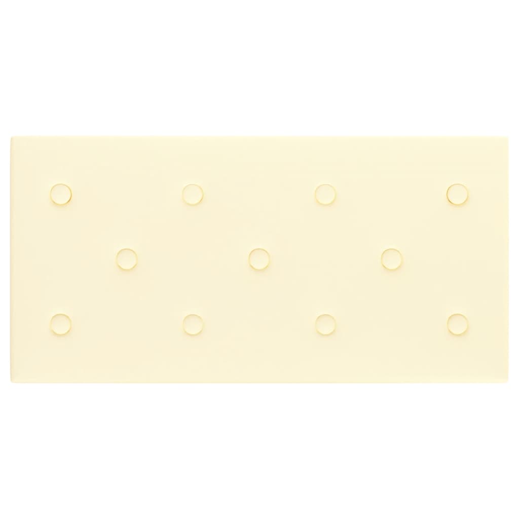 Painel de parede 12 pcs 60x30 cm couro artificial 2,16 m² creme