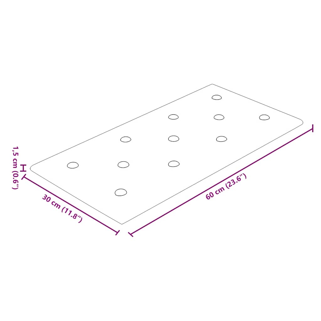 Painel de parede 12 pcs 60x30 cm couro artificial 2,16 m² creme