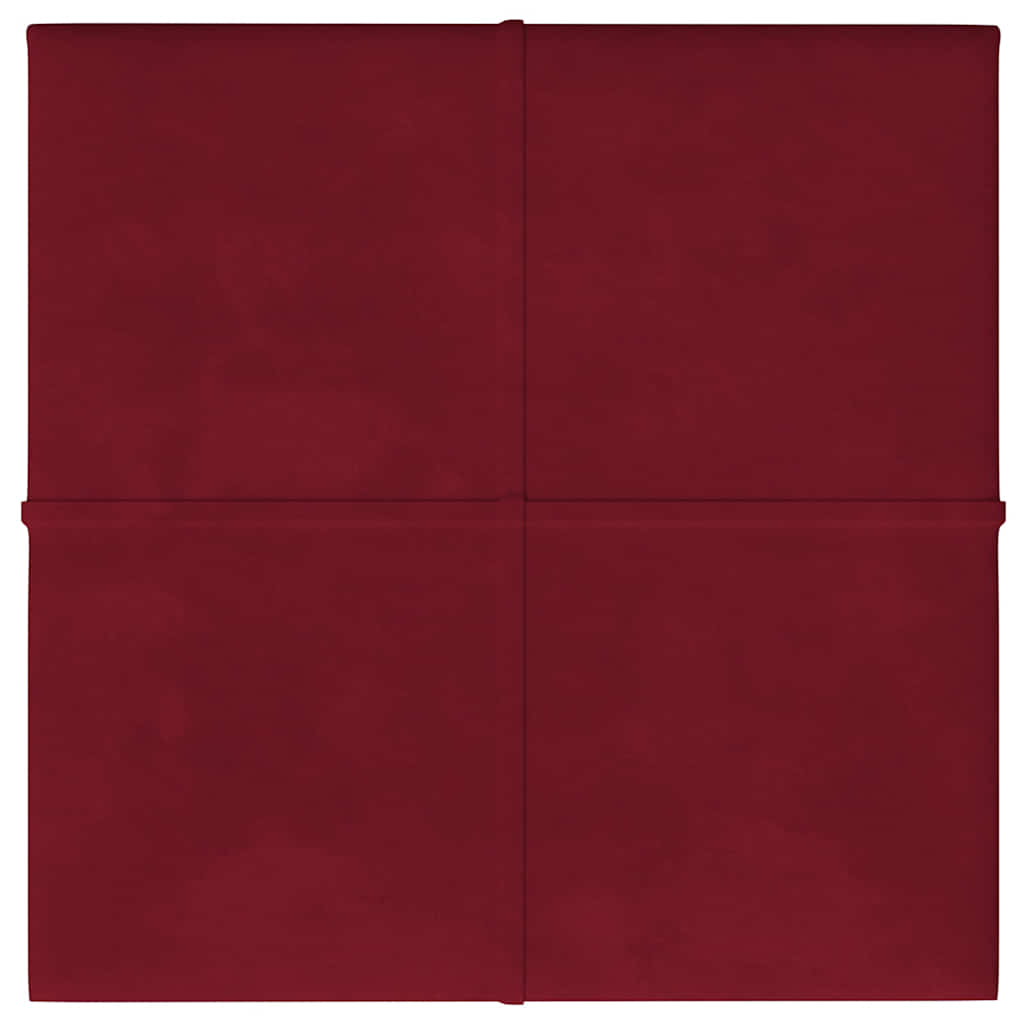 Painel parede 12 pcs 30x30 cm veludo 1,08 m² vermelho tinto
