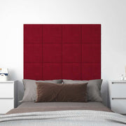 Painel parede 12 pcs 30x30 cm veludo 1,08 m² vermelho tinto