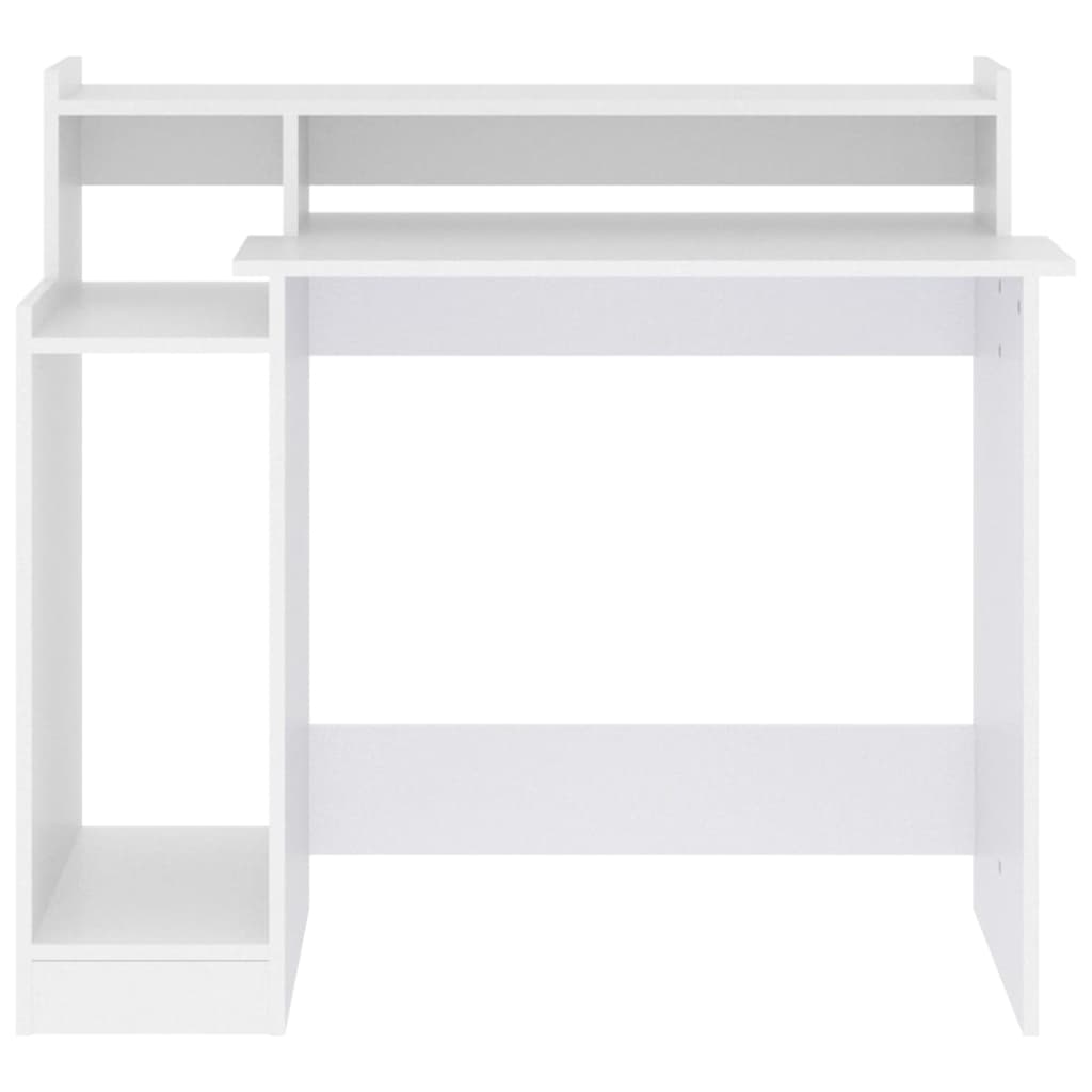 Secretária c/ LED 97x45x90cm derivados madeira branco brilhante