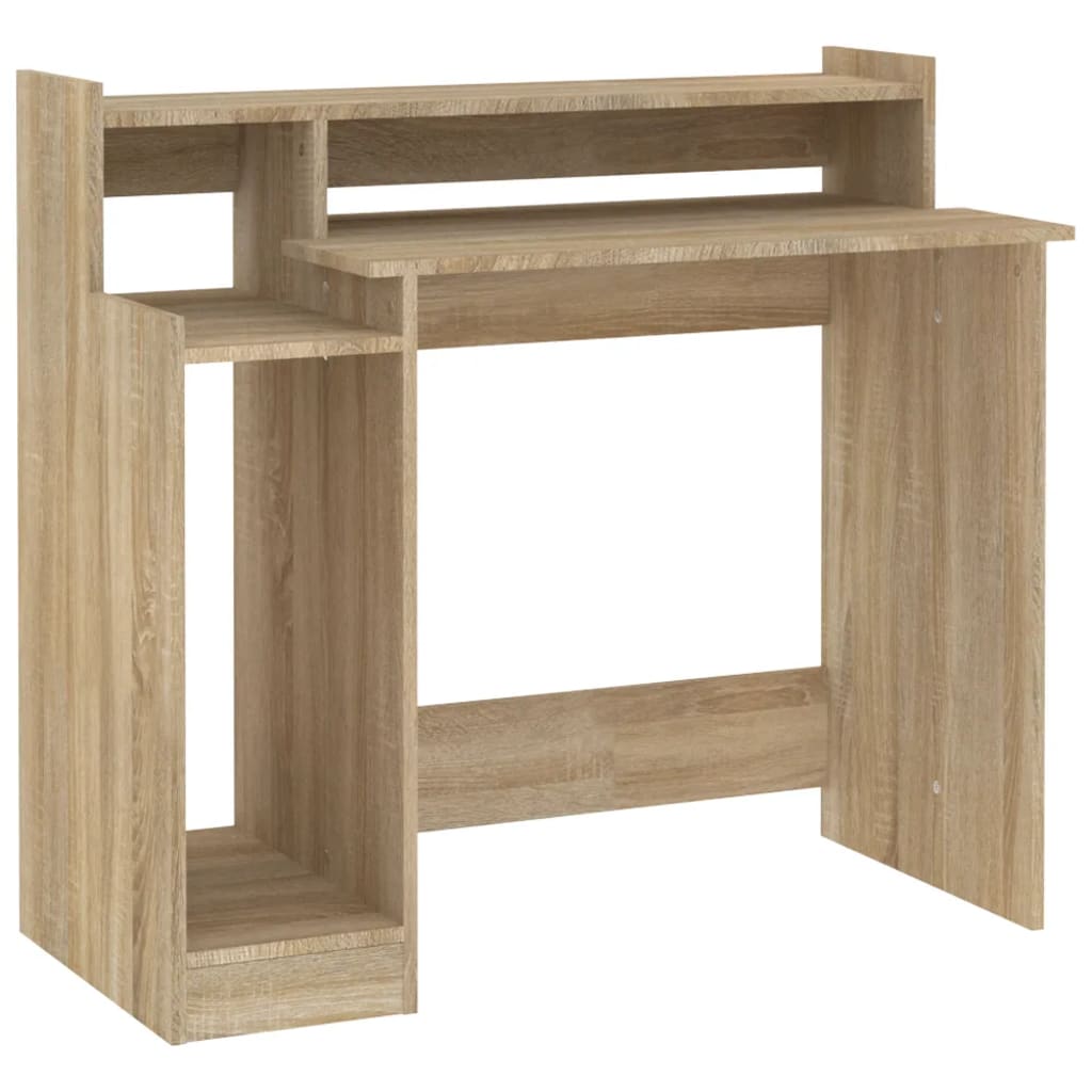Secretária c/ LED 97x45x90cm derivados madeira branco brilhante