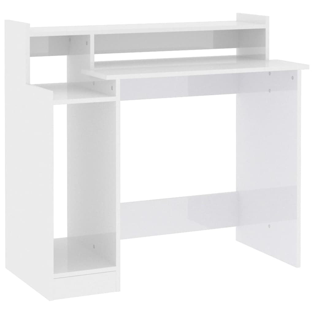 Secretária c/ LED 97x45x90cm derivados madeira  brilhante