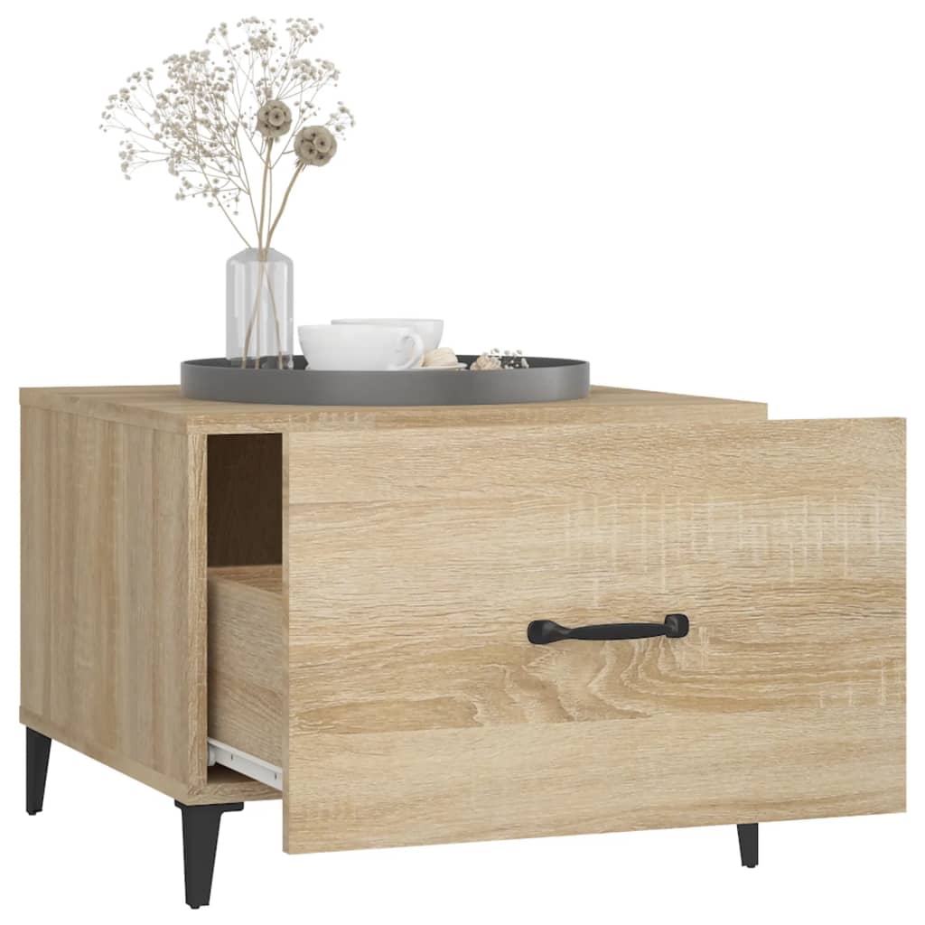 Mesa de centro com pernas de metal 2 pcs 50x50x40 cm branco