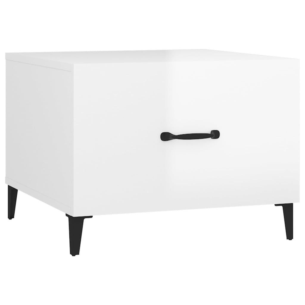 Mesa de centro com pernas de metal 2 pcs 50x50x40 cm branco