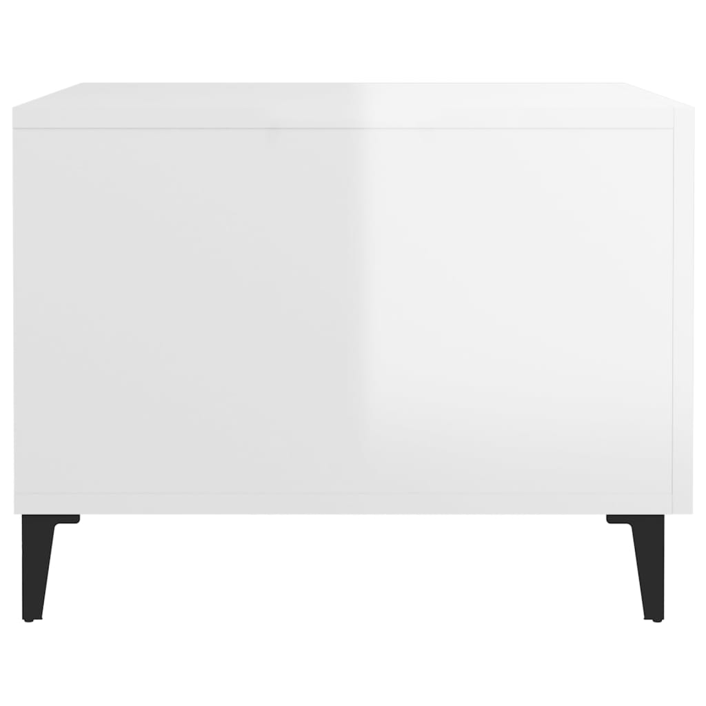 Mesa de centro com pernas de metal 2 pcs 50x50x40 cm branco