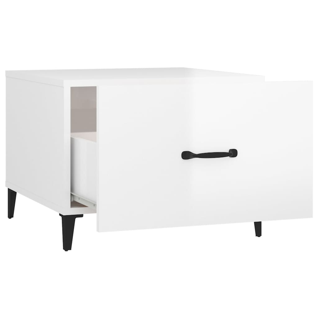 Mesa de centro com pernas de metal 2 pcs 50x50x40 cm branco