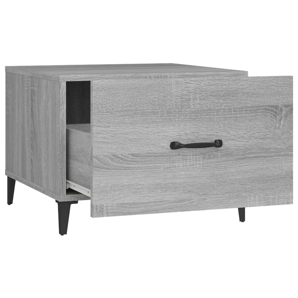 Mesa de centro com pernas de metal 2 pcs 50x50x40 cm branco