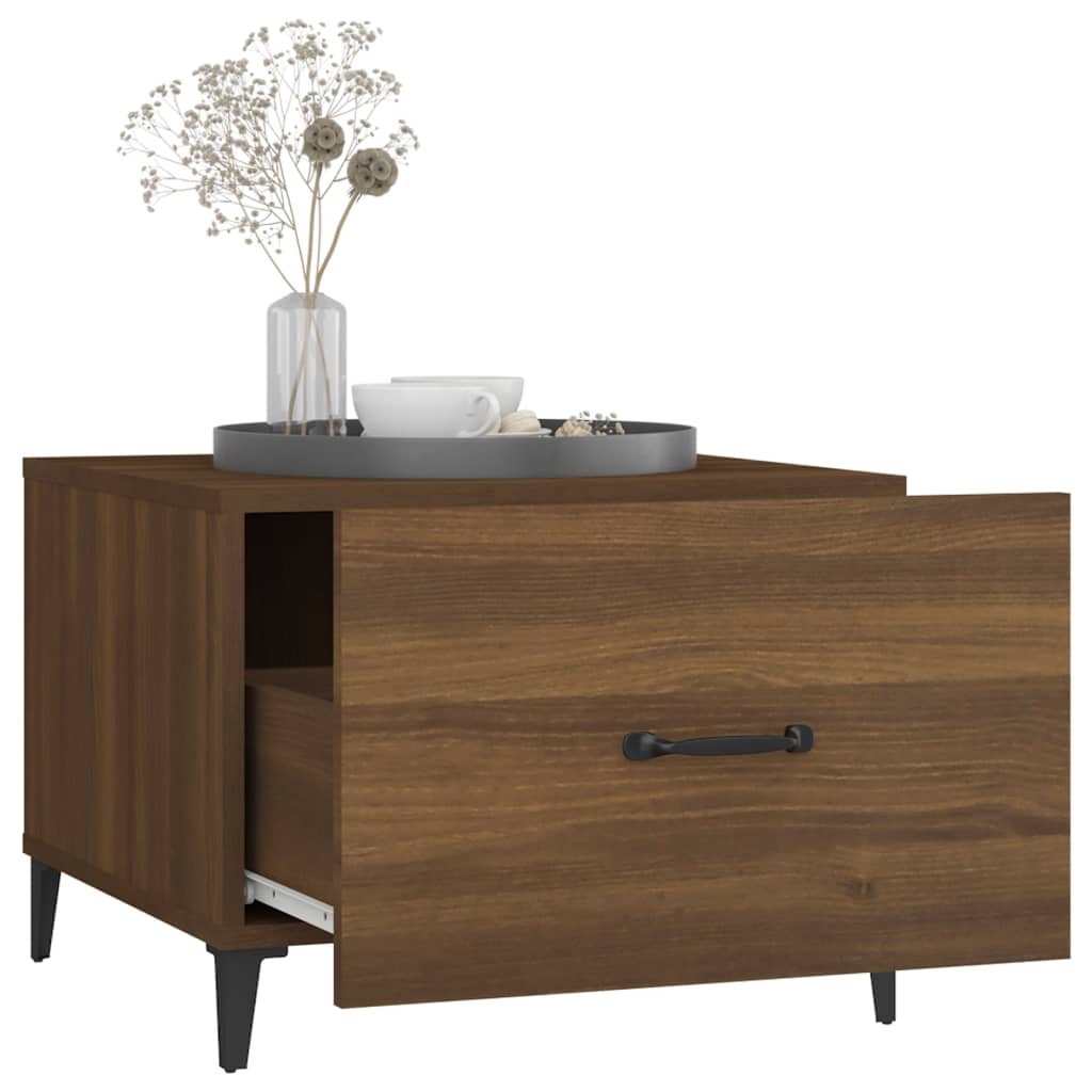 Mesa de centro com pernas de metal 2 pcs 50x50x40 cm branco