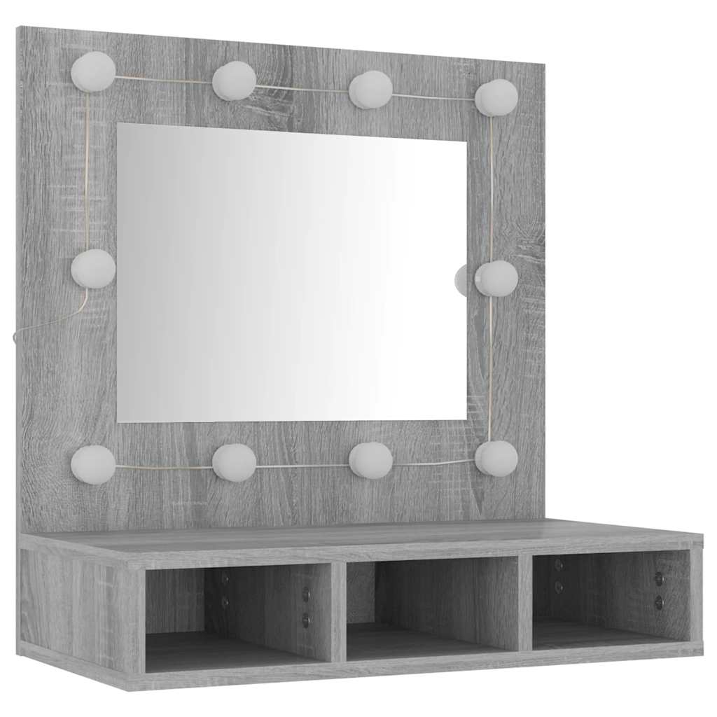 Armário espelhado com luzes LED 60x31,5x62 cm branco