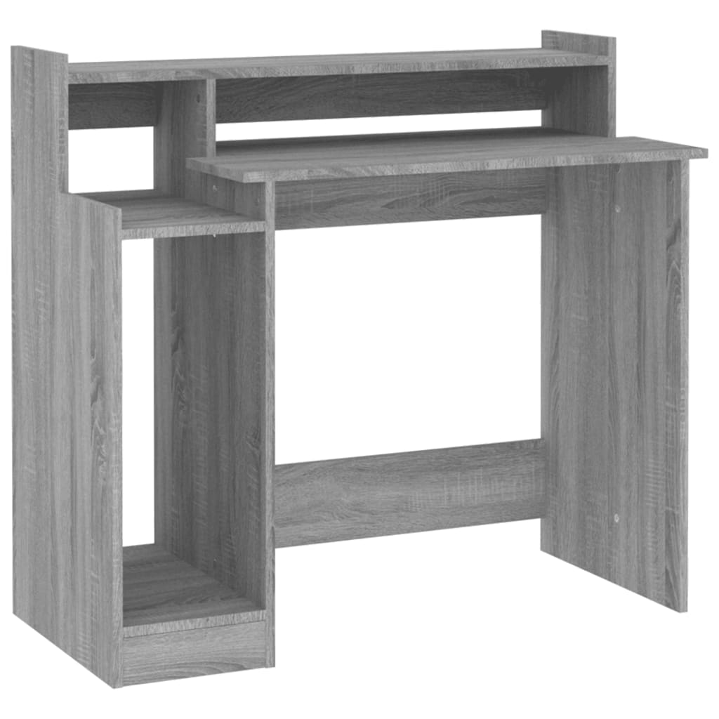 Secretária c/ LED 97x45x90cm derivados madeira branco brilhante
