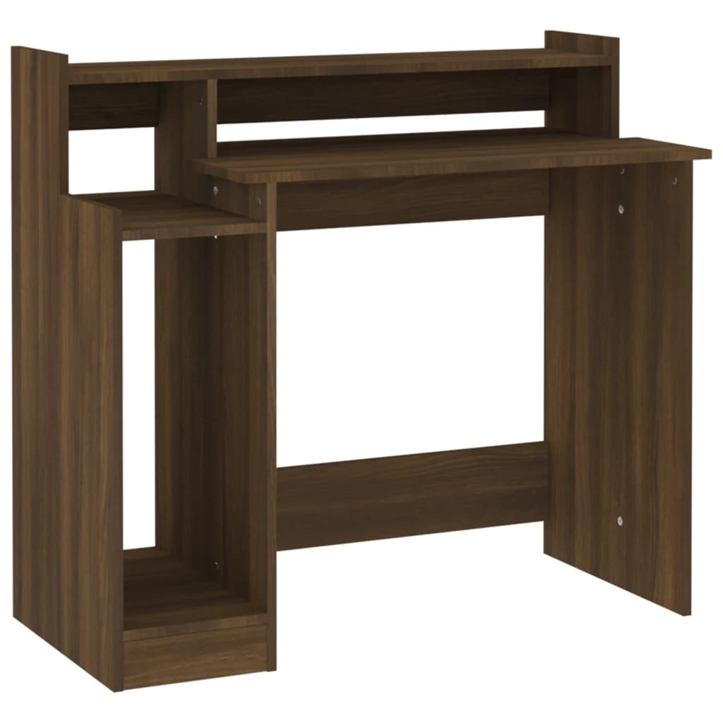 Secretária c/ LED 97x45x90cm derivados madeira branco brilhante