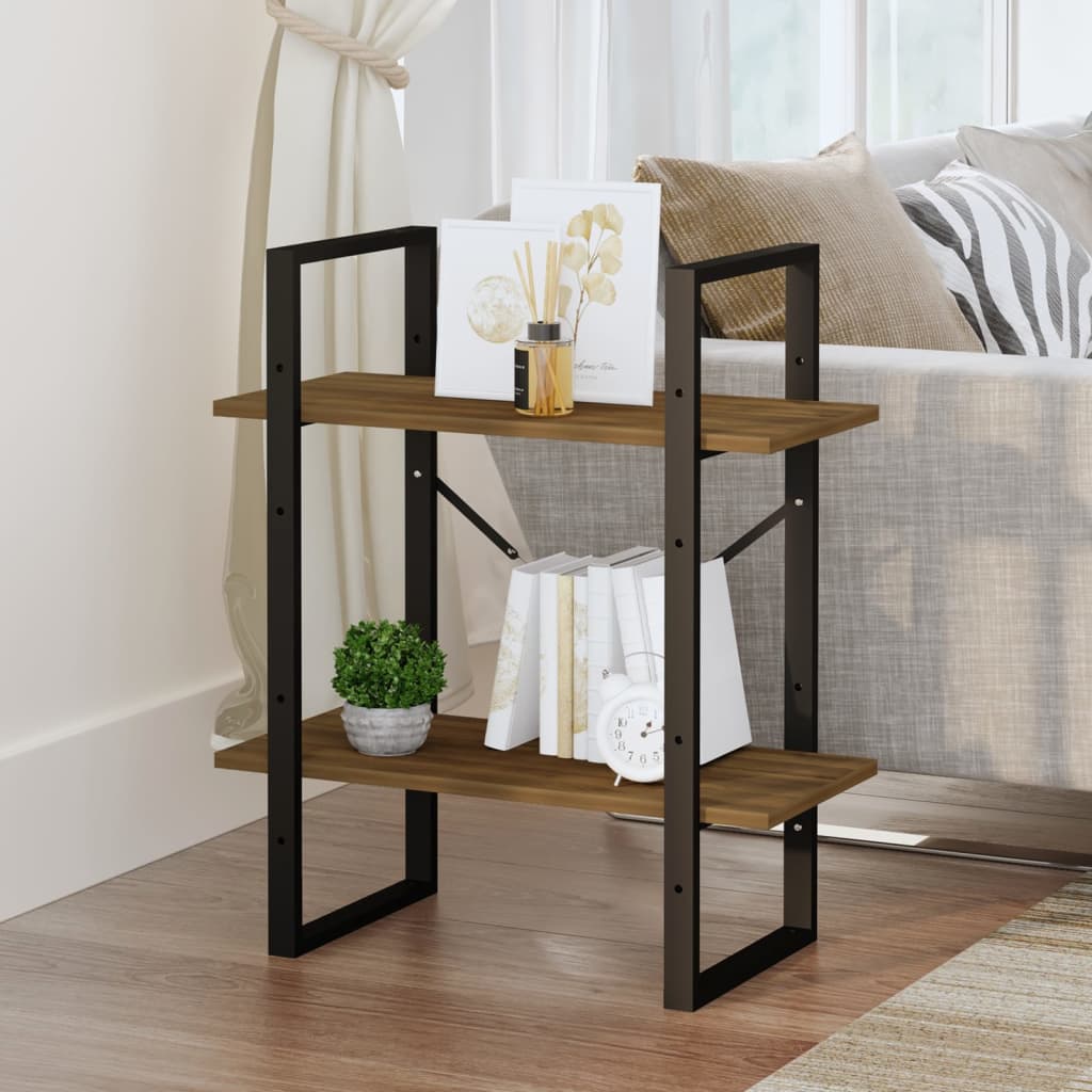 Estante 2 prat. 60x30x70 cm derivados madeira cinzento sonoma