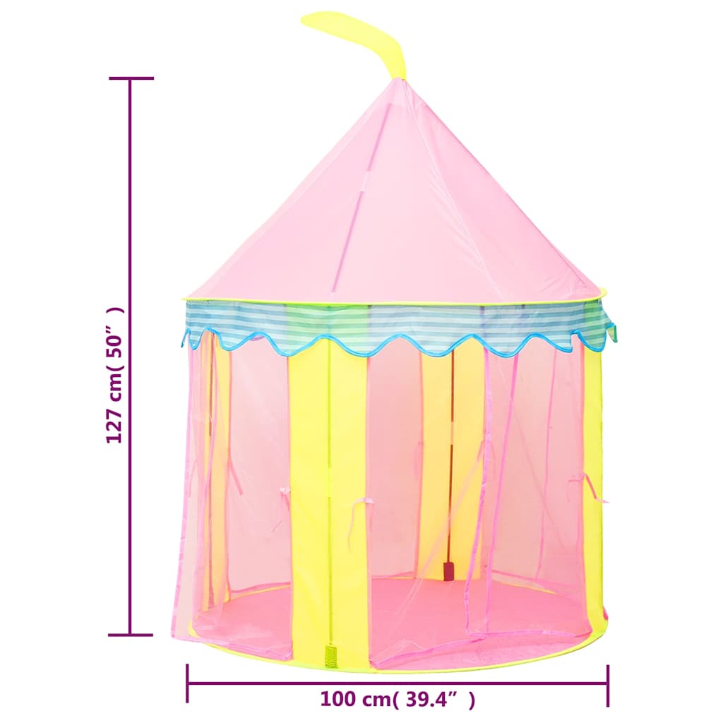 Tenda de brincar infantil 100x100x127 cm rosa
