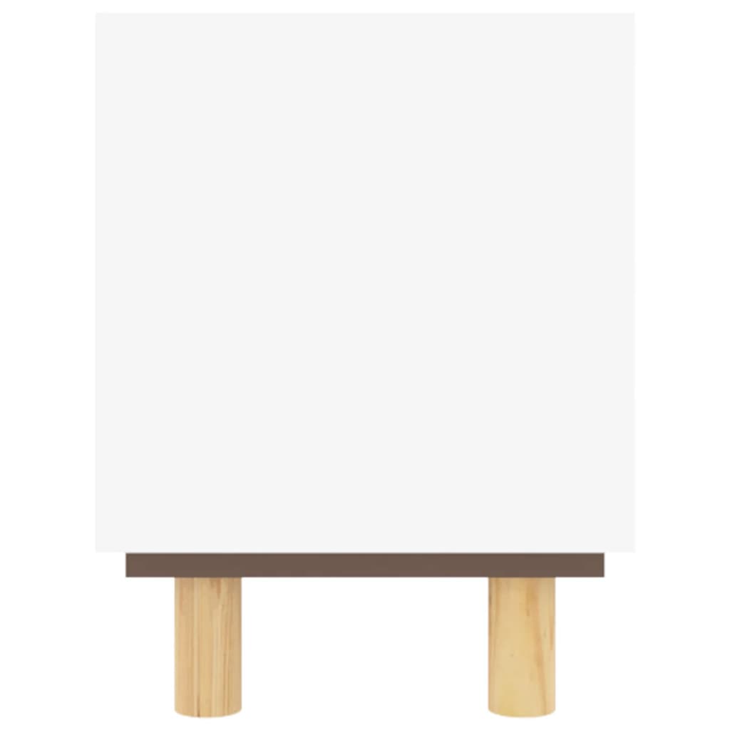Móvel de TV 80x30x40 cm pinho maciço/vime natural branco