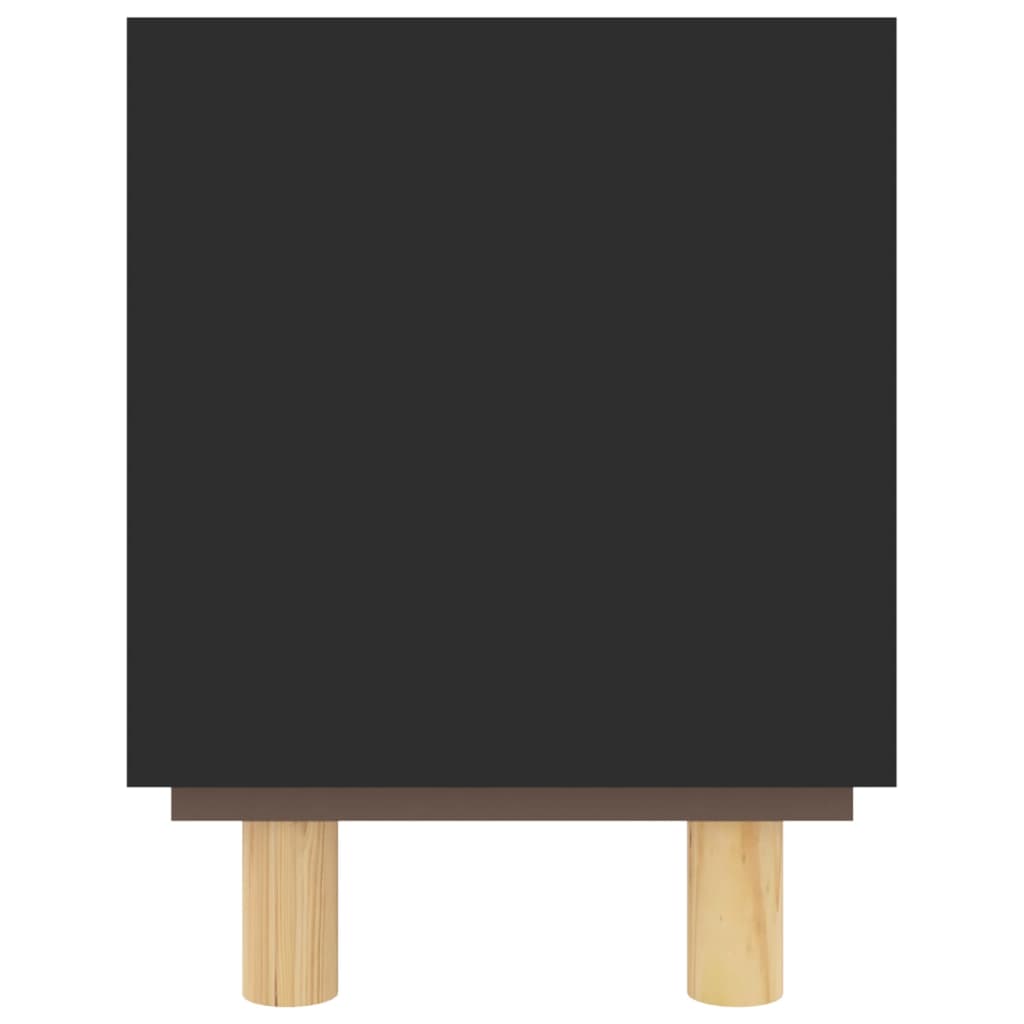 Móvel de TV 105x30x40 cm pinho maciço/vime natural preto