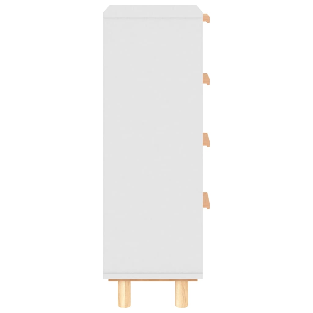 Aparador 40x30x90 cm madeira pinho maciça/vime natural branco