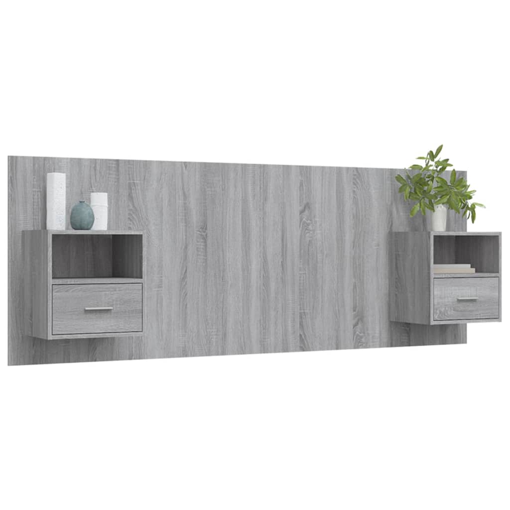 Cabeceira cama + armários madeira processada branco