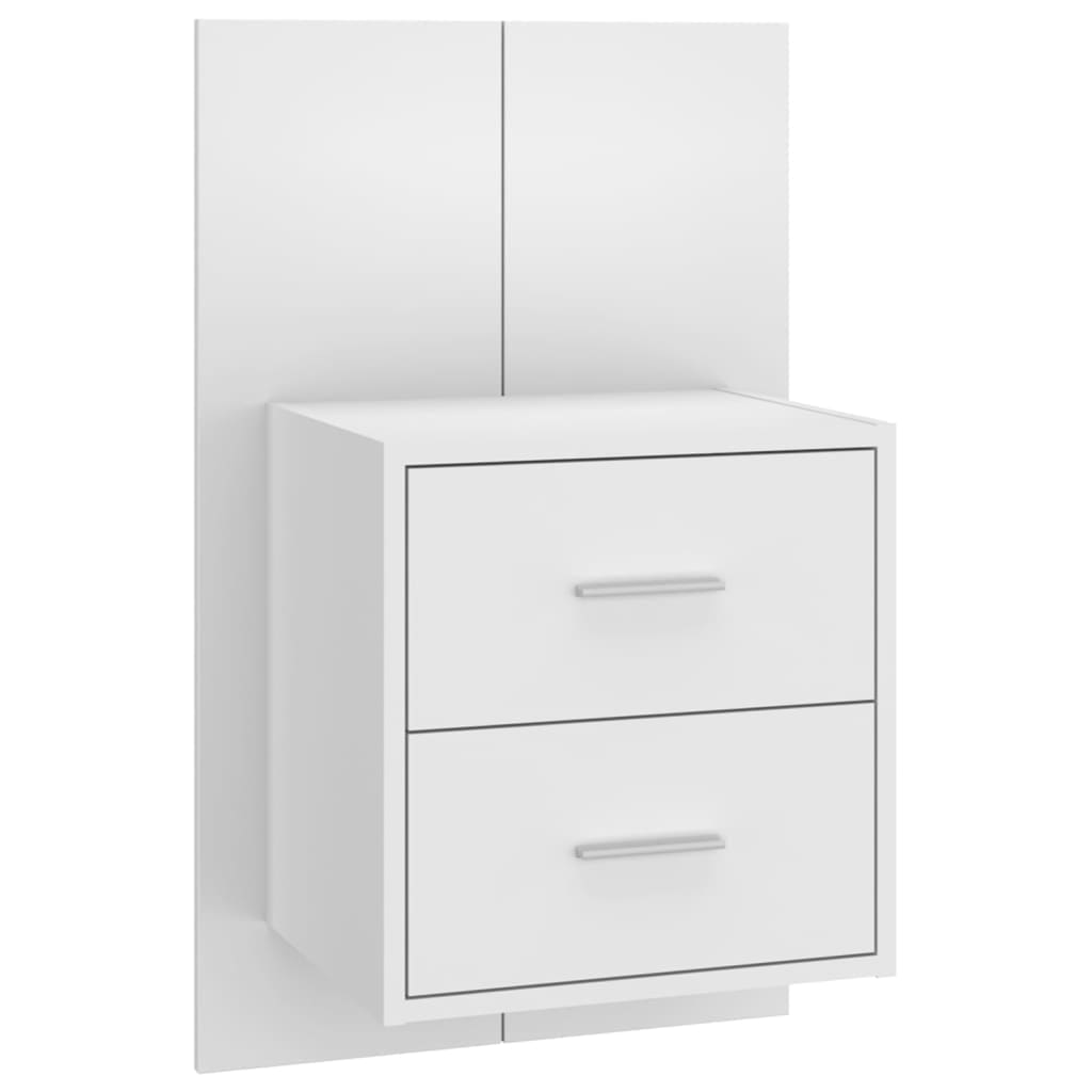 Cabeceira cama + armários madeira processada branco