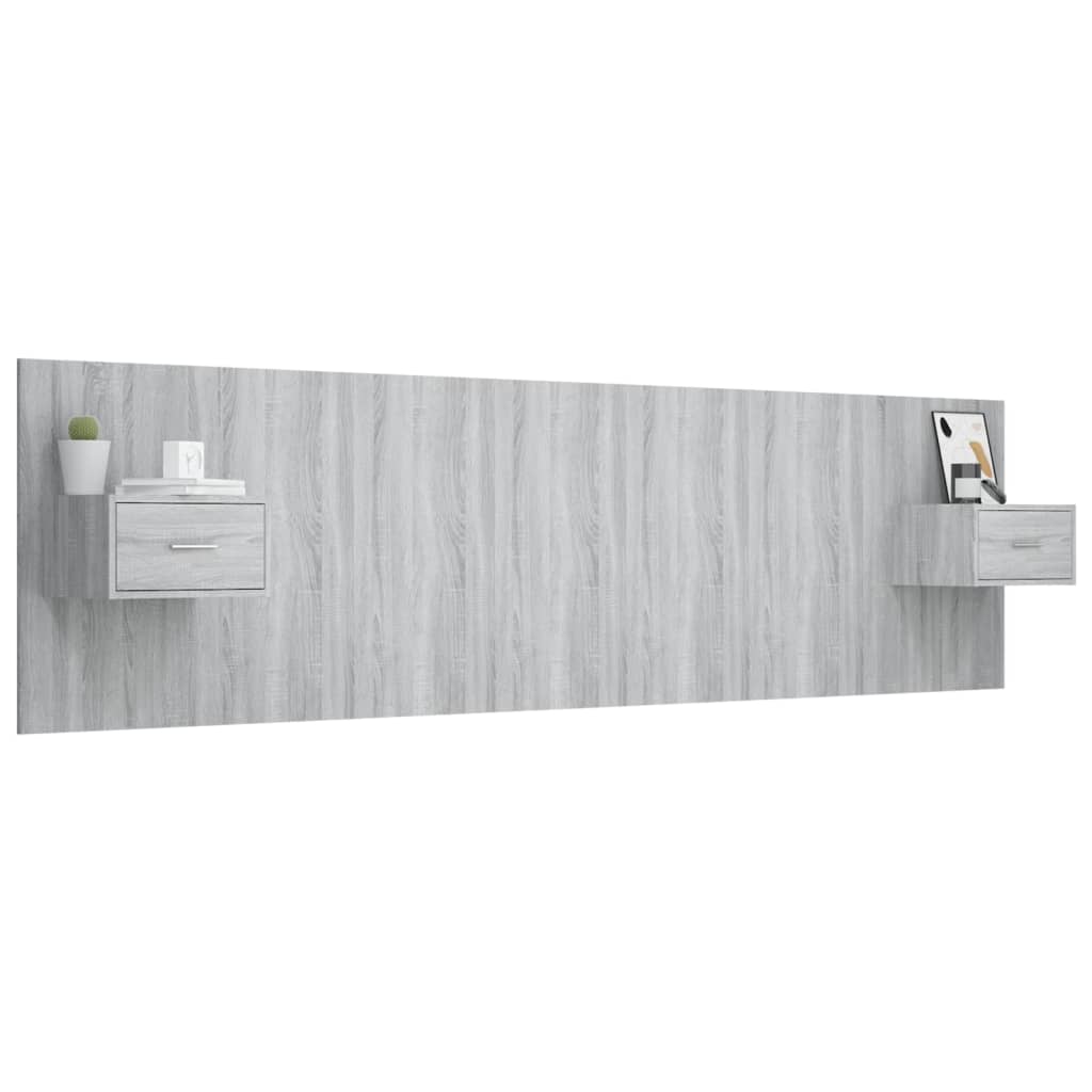 Cabeceira cama + armários madeira processada branco