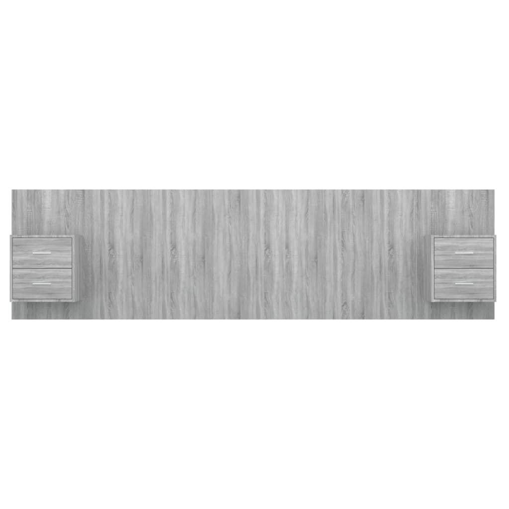 Cabeceira cama + armários madeira processada branco