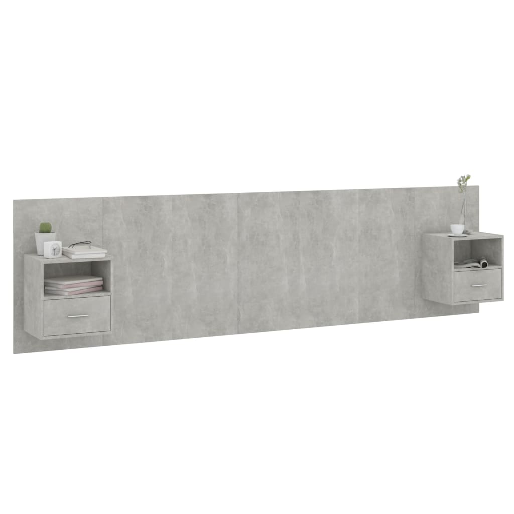 Cabeceira cama + armários madeira processada branco