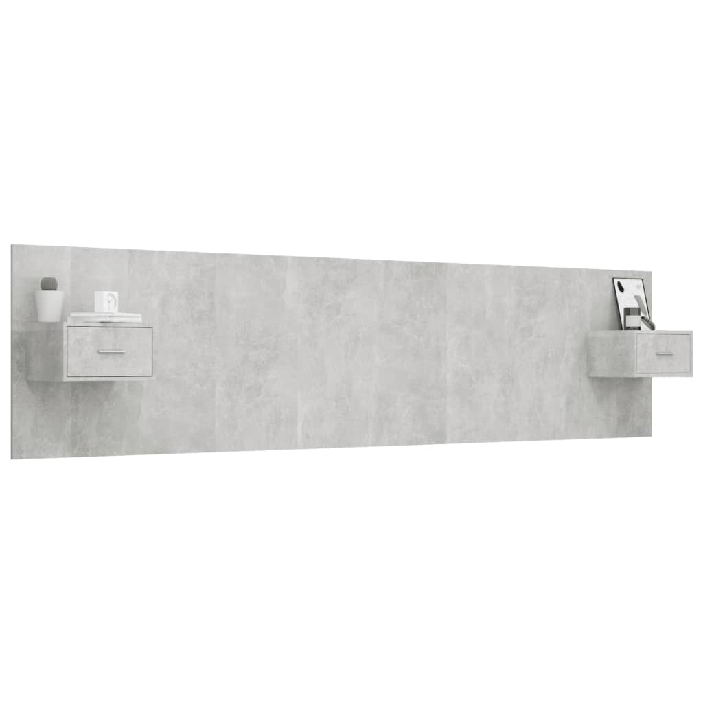 Cabeceira cama + armários madeira processada branco