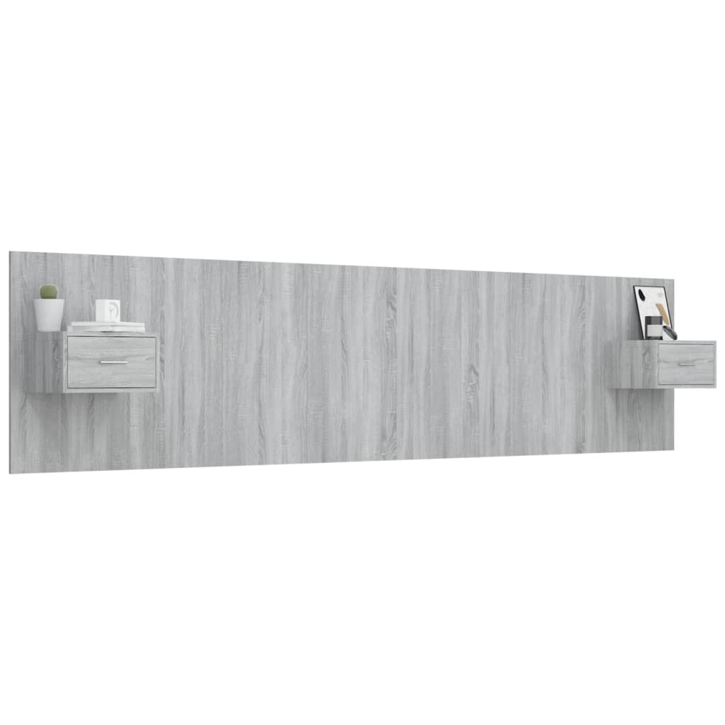Cabeceira cama + armários madeira processada branco
