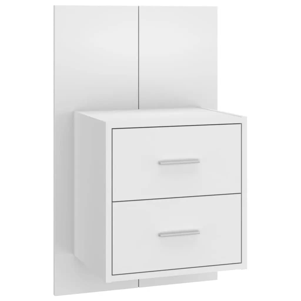Cabeceira cama + armários madeira processada branco