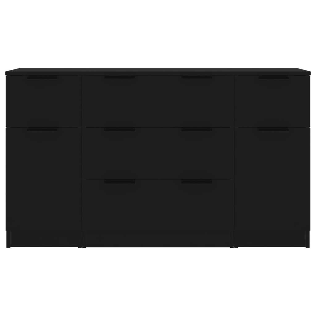 3 pcs conjunto de aparadores madeira processada cinzento sonoma