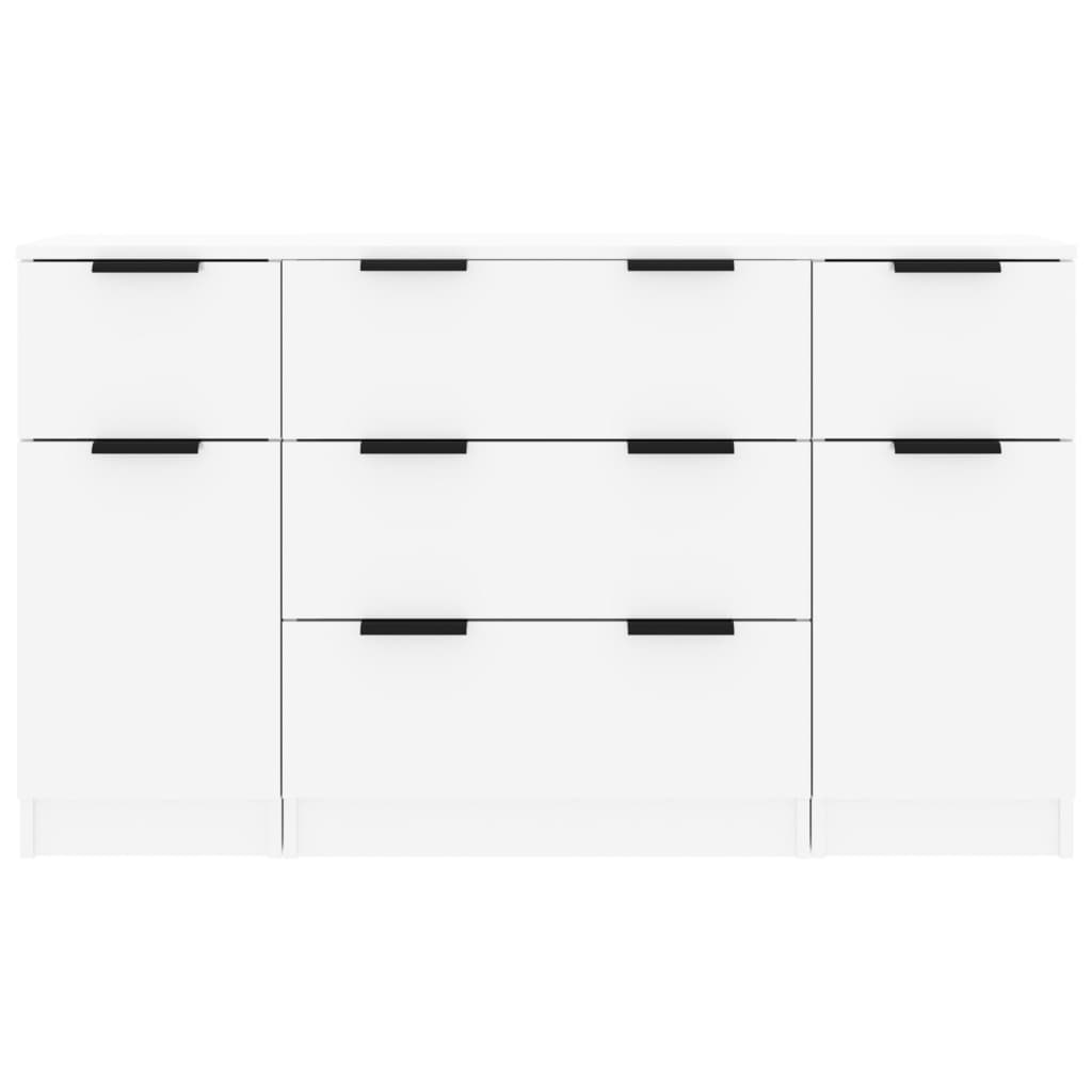 3 pcs conjunto de aparadores madeira processada cinzento sonoma