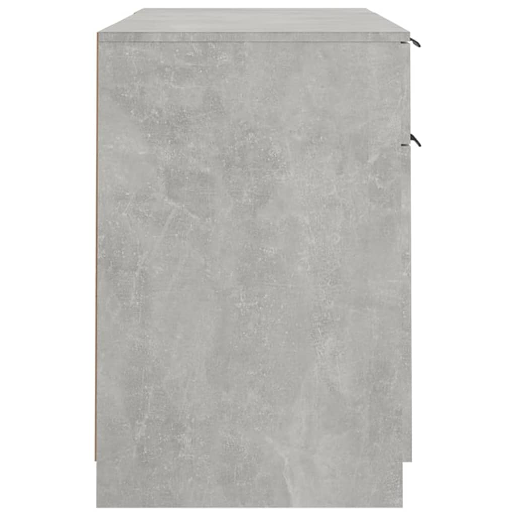 Secretária c/ móvel de apoio derivados madeira cinzento cimento