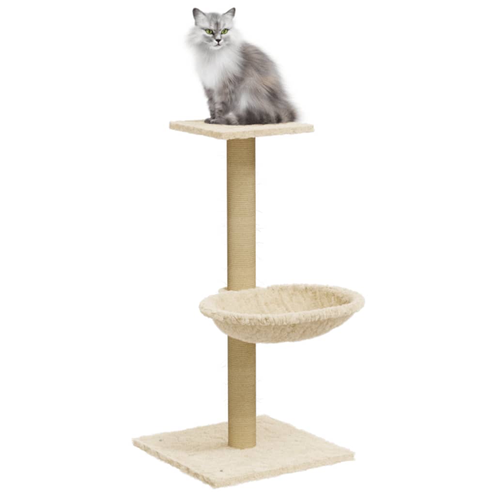 Árvore para gatos com poste arranhador sisal 74 cm cinzento