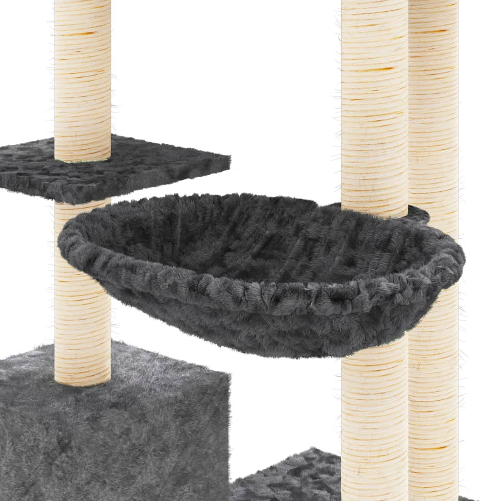 Árvore para gatos c/ arranhadores sisal 108,5 cm cinza-escuro