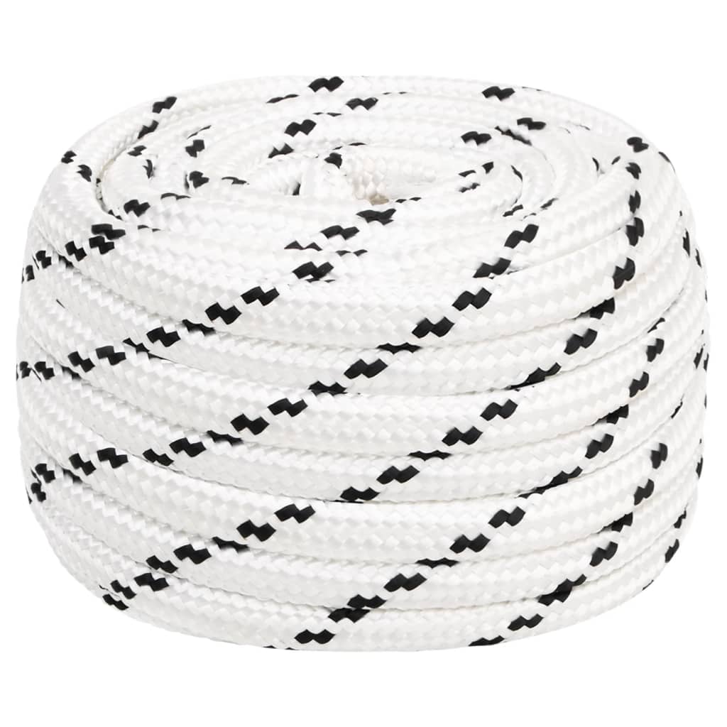 Corda entrançada para barco 20 mm x 50 m poliéster branco