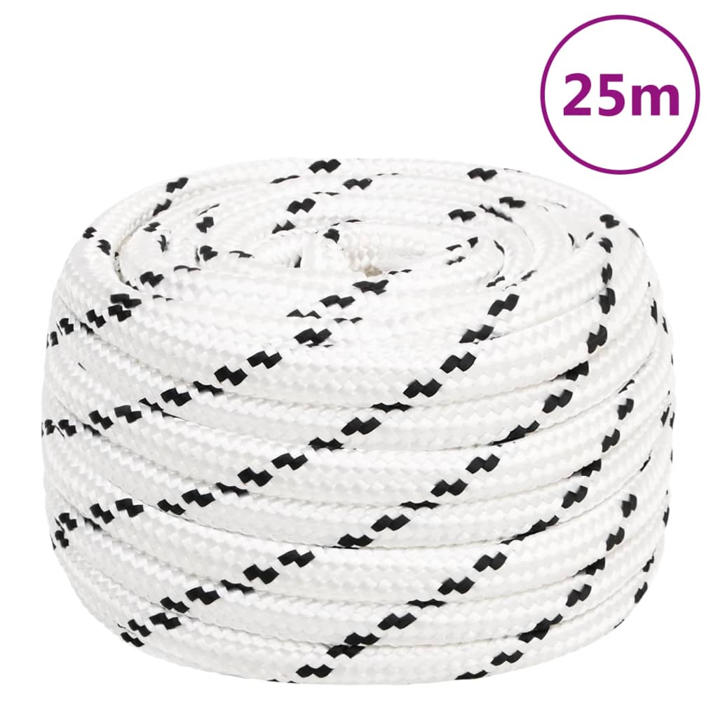 Corda entrançada para barco 20 mm x 50 m poliéster branco