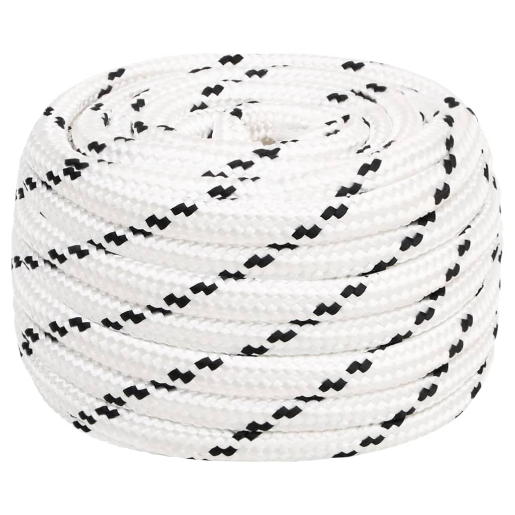 Corda entrançada para barco 20 mm x 50 m poliéster branco