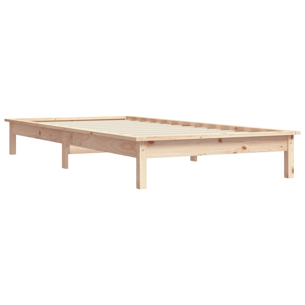 Estrutura de cama 90x200 cm pinho maciço branco
