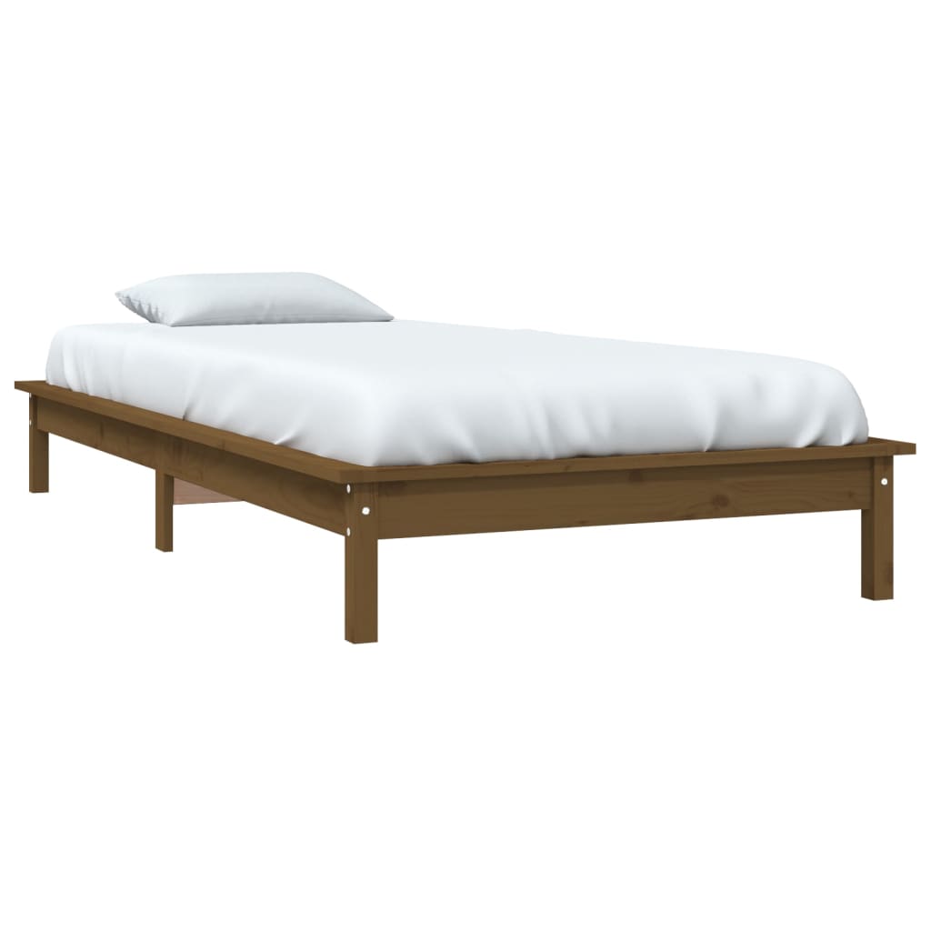 Estrutura de cama 90x200 cm pinho maciço branco