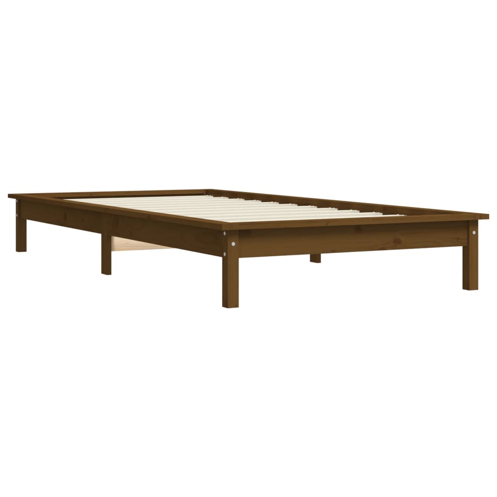 Estrutura de cama 90x200 cm pinho maciço branco
