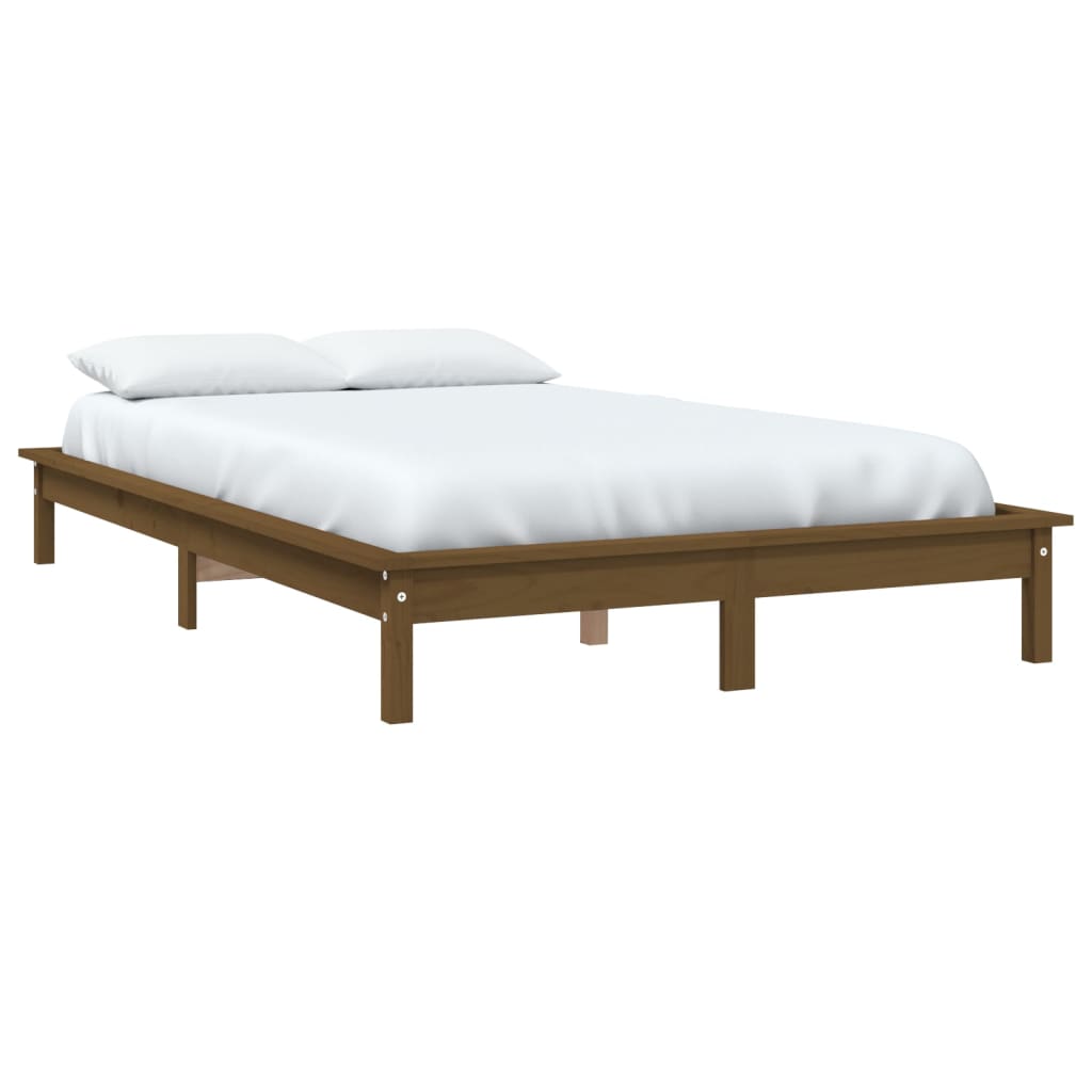 Estrutura de cama 140x200 cm pinho maciço branco