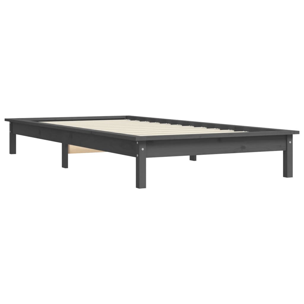 Estrutura de cama de solteiro 90x190 cm pinho maciço branco