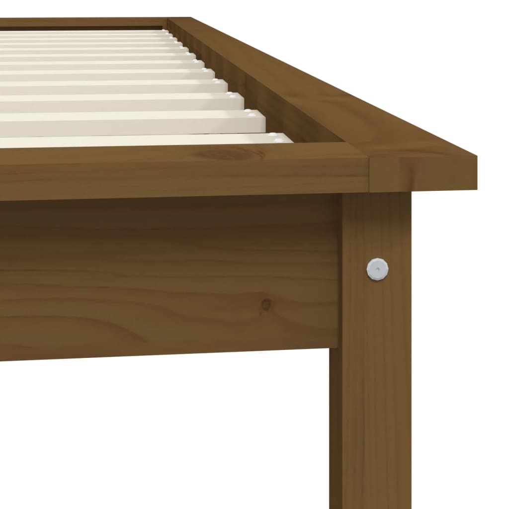Estrutura de cama de solteiro 90x190 cm pinho maciço branco